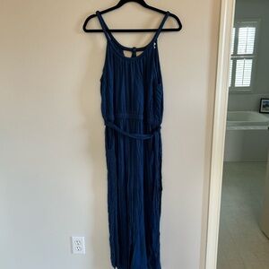 LOFT wide leg blue jumpsuit